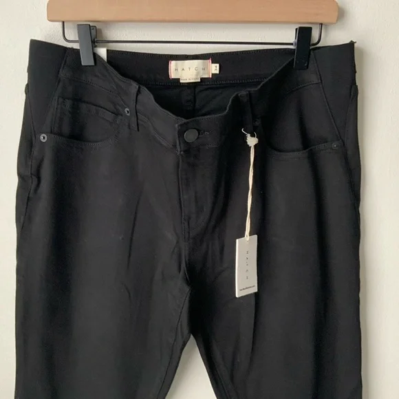 NWT HATCH Slim Maternity Jeans Ankle-Length Jet Black Size 34